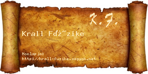 Krall Füzike névjegykártya
